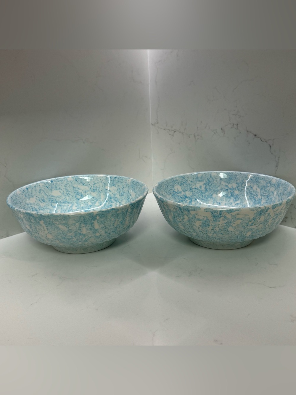 Vintage Stovit Italian Spongeware Mixing Bowl Set 7 Piece Hand Painted Italy - Picture 2 of 16